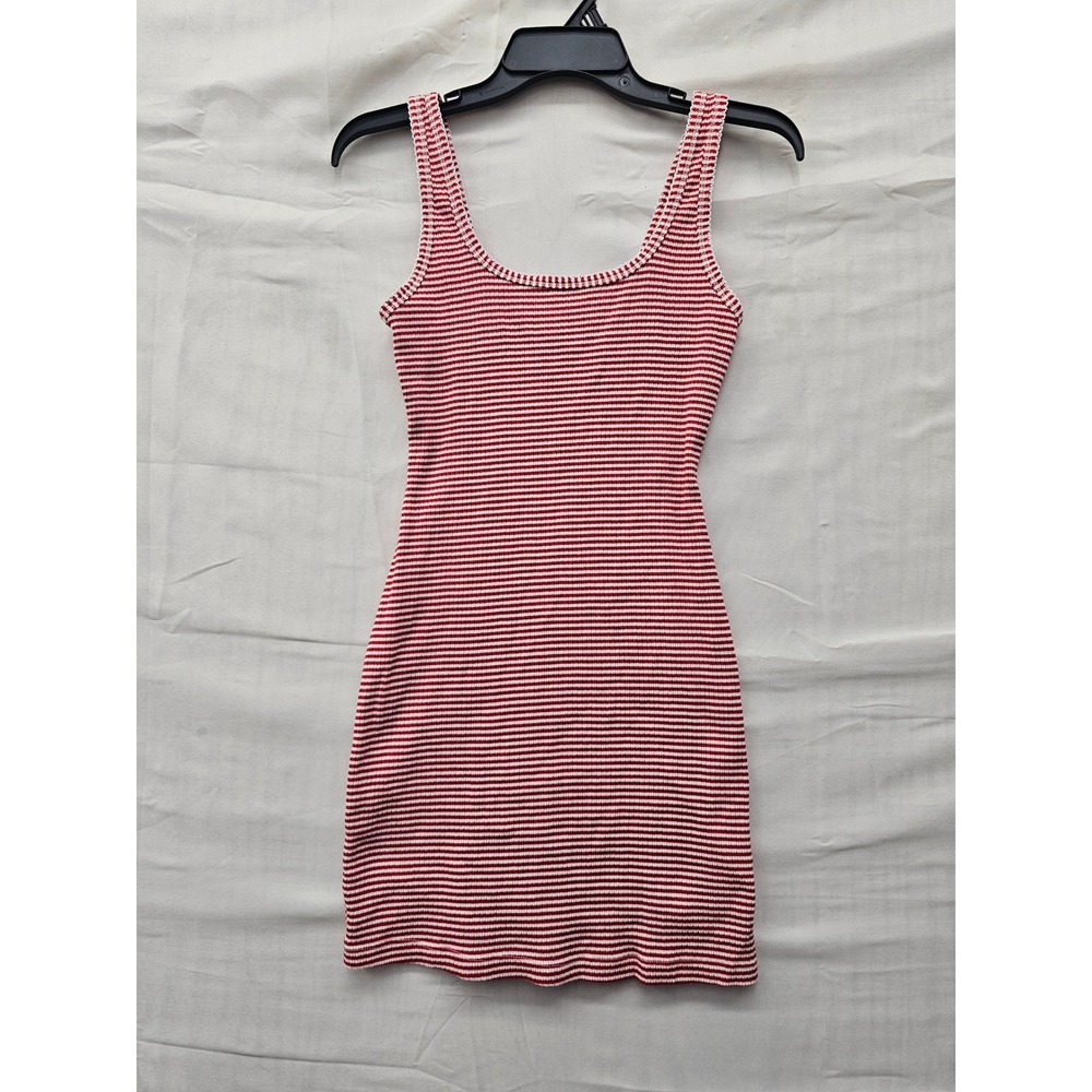 Universal Thread Womens Striped Mini Dress Red Cotton Blend Casual Size XS